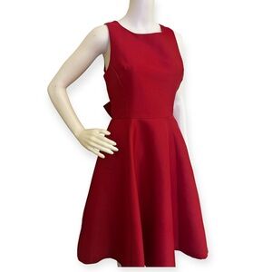 Ovella Red Sleeveless Fit-and-Flare Dress